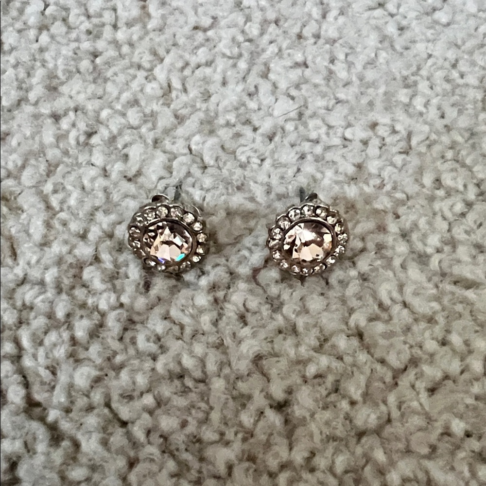 Elegant Pink Crystal Stud Earrings